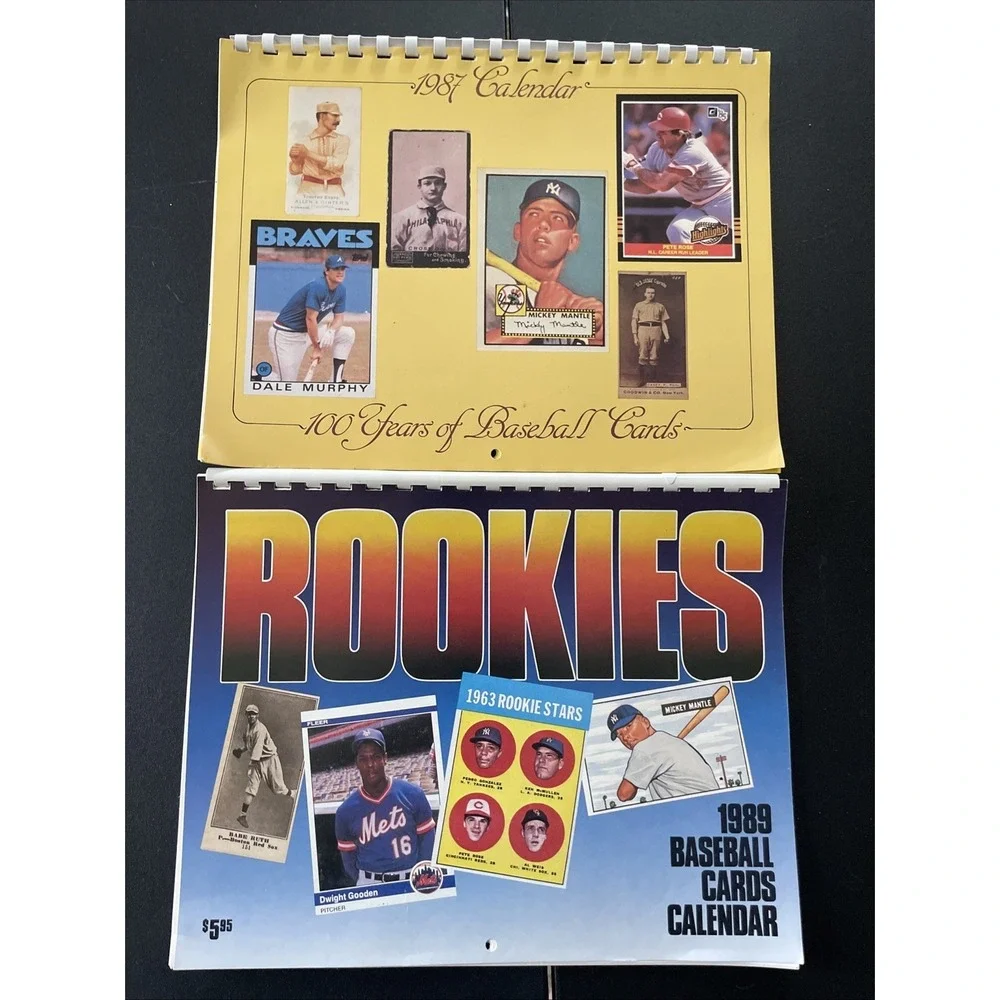 2‎ Vintage Baseball Cards Calendar SCD BCN BC Spiral Bound 100 Years Rookies